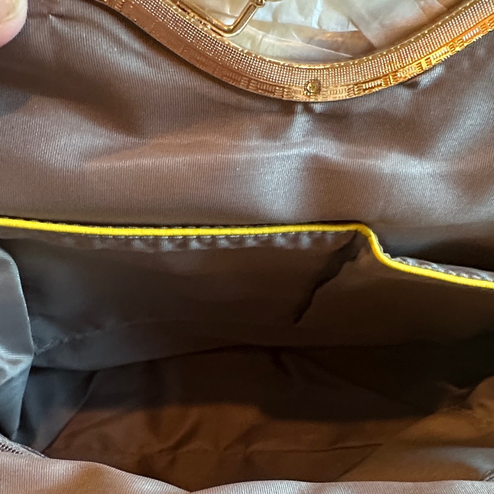 Yellow Floral leather two way Handbag - New - Picture 7 of 12